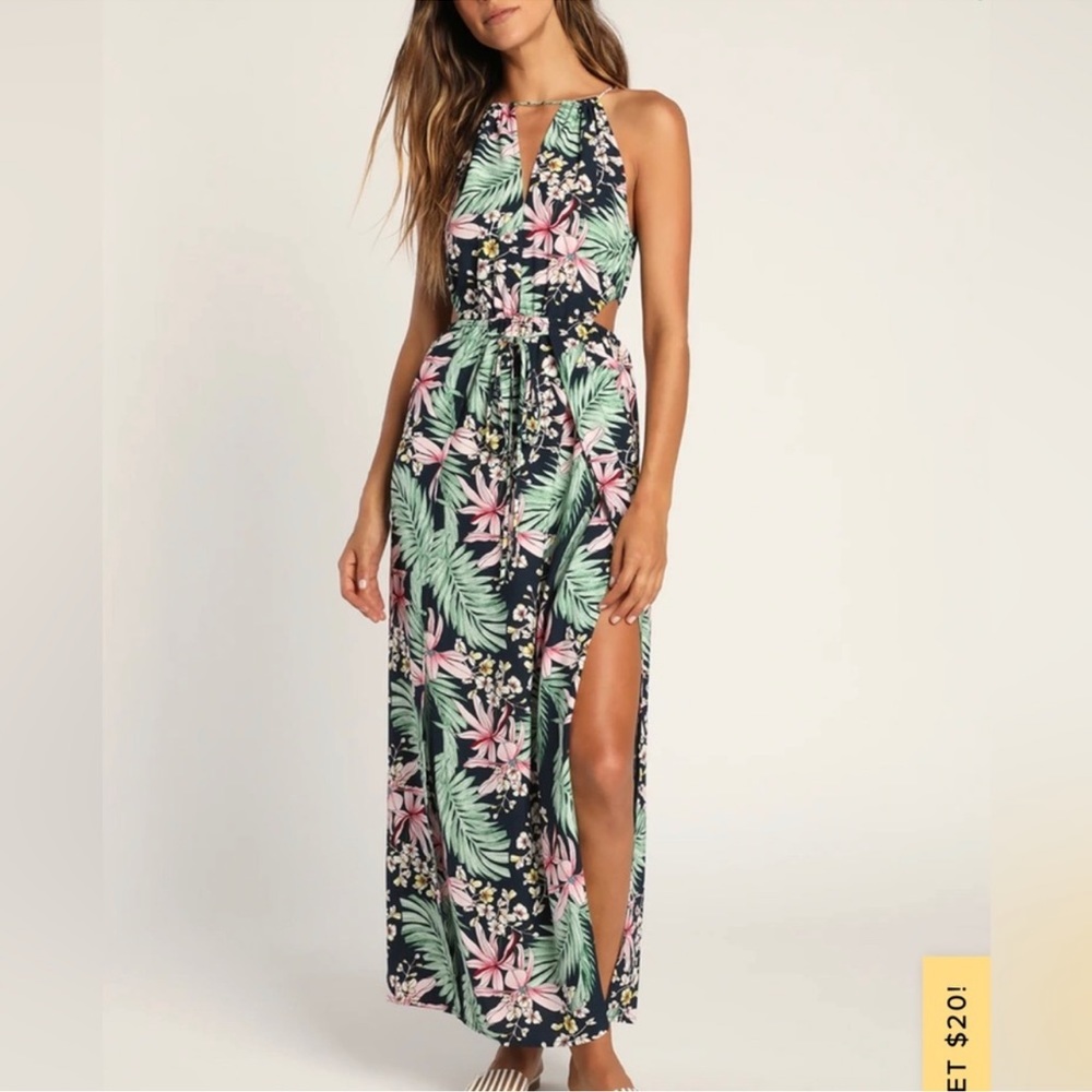 *NWOT* Lulus tropical maxi dress